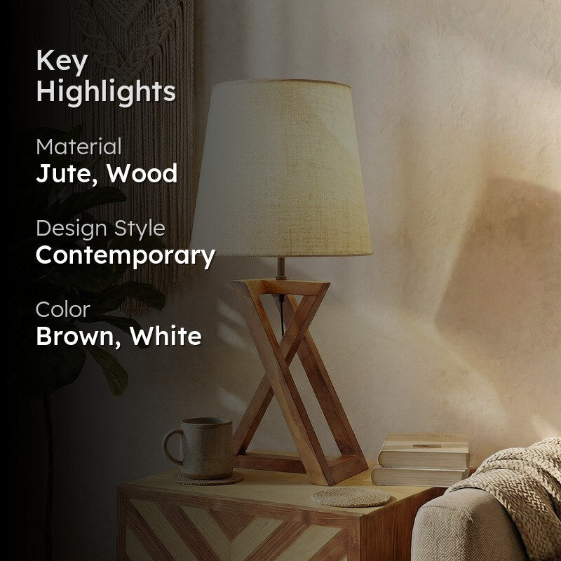 Jalora Jute Table Lamp - Brown,White media 2