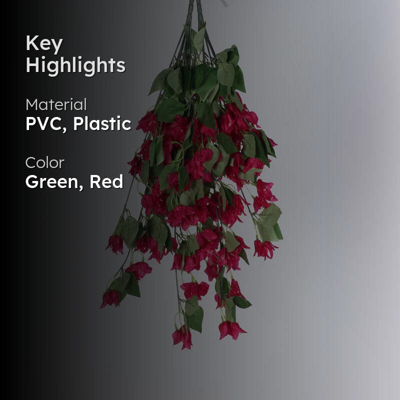 Faux Lush Hanging Bougainvillea - Pink - 2.5 Feet media 2