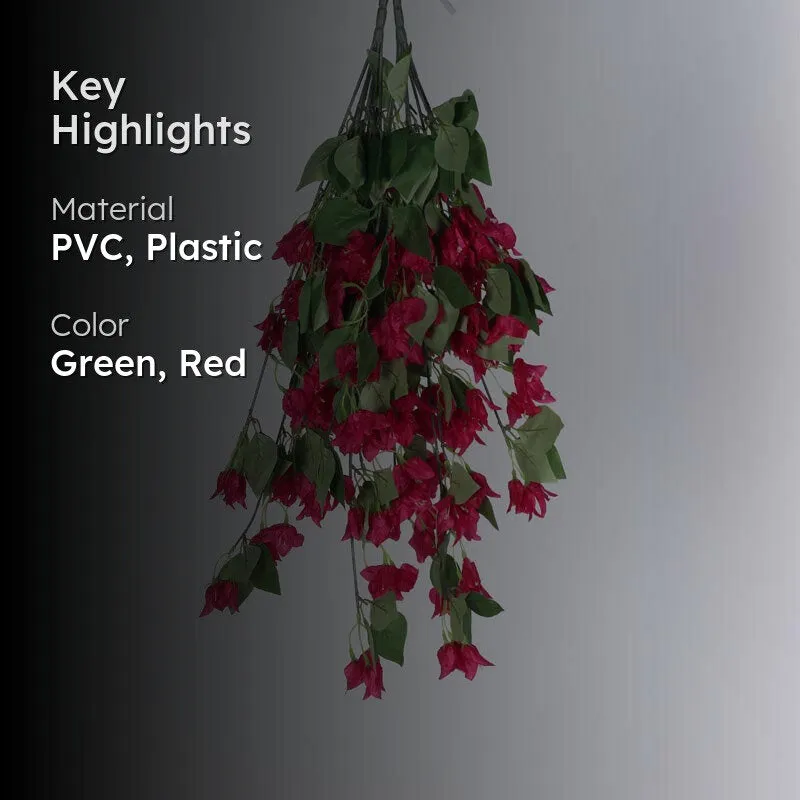 Faux Lush Hanging Bougainvillea - Pink - 2.5 Feet media 2