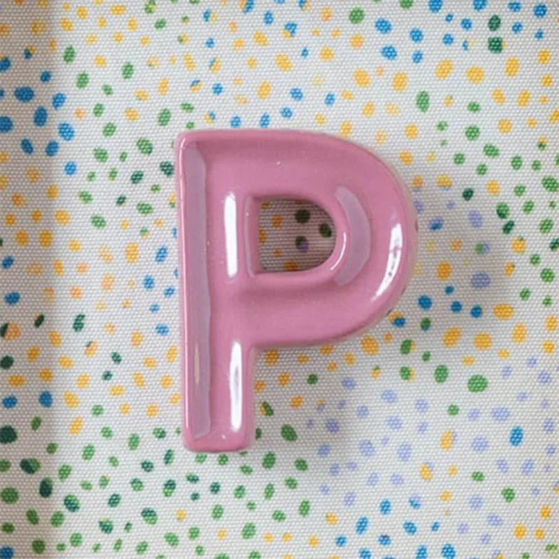 (P) Mini Mottled Mono Ceramic & Wooden Wall Accent - Pink media 4
