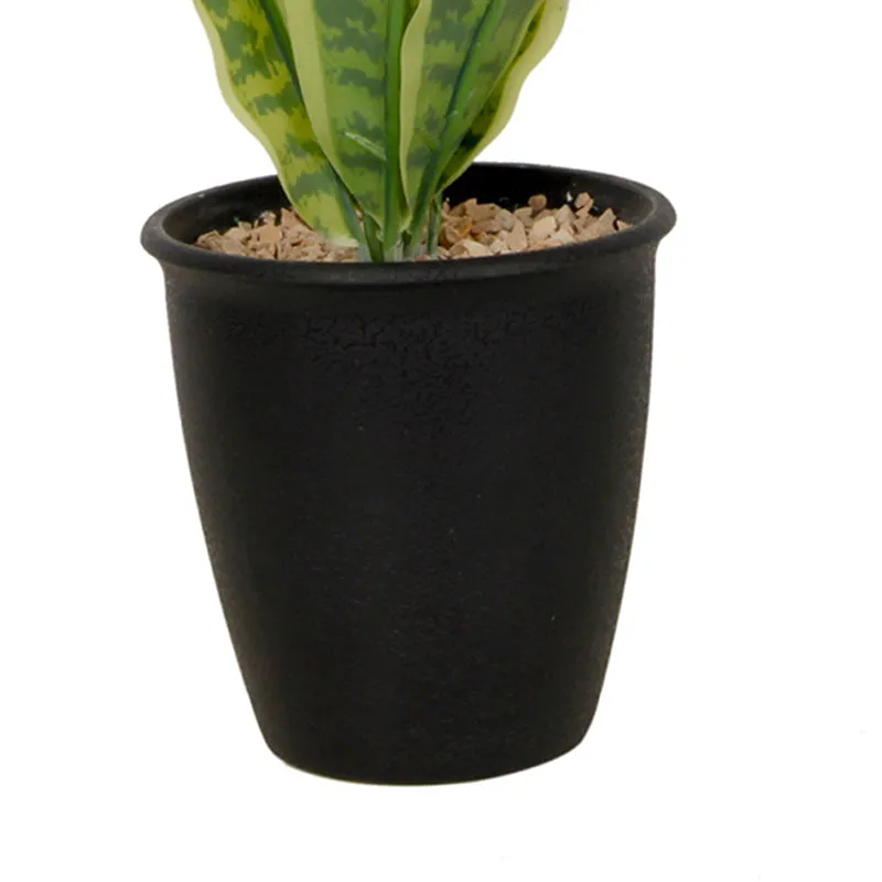 Everine Artificial Snake Plant With Black Plastic Pot - 1.25 Feet media 2