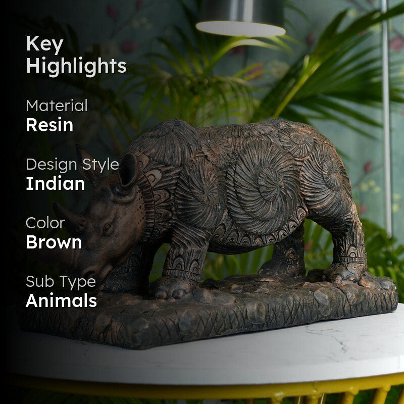 Rhino Power Resin Showpiece media 2