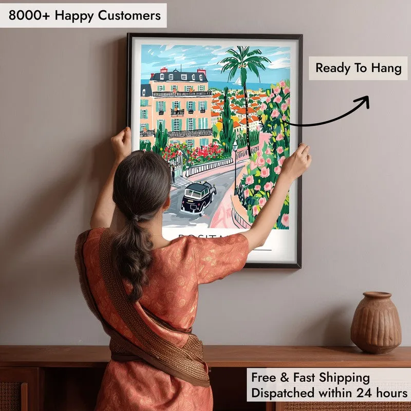Vintage Positano Framed Canvas Wall Painting media 6