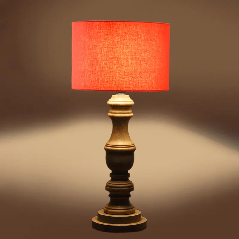 Cotin I Carve Wooden Table Lamp - Orange,Brown media 5