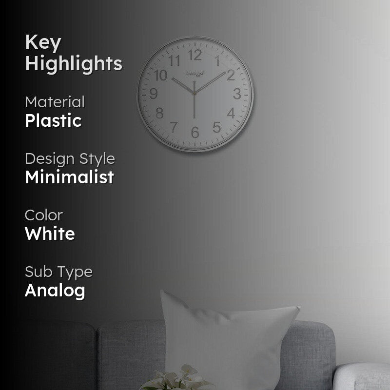 Chronelle Premium Silent Sweep Wall Clock - White media 2