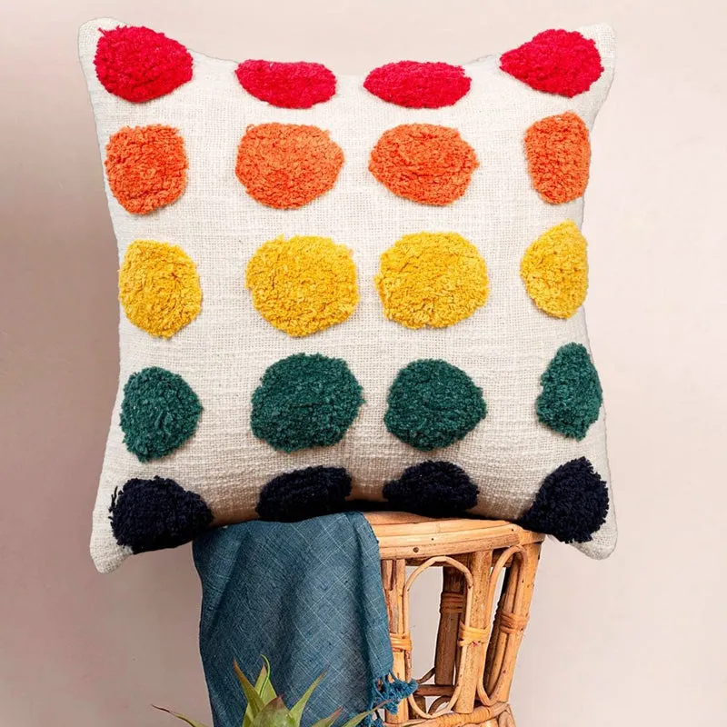 Vibgyor Dots Tufted Cushion Cover Set - Set Of Two media 3