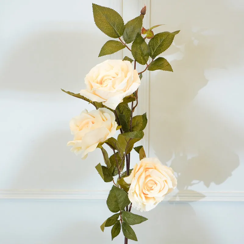 Faux Autumn Rose Flower Stick (White) - 36 CM media 3