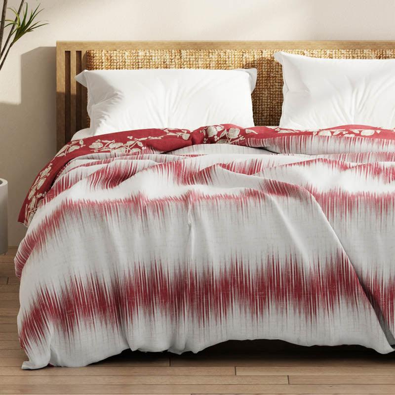 Arjia Floral Reversible Microfiber Comforter (Red) - 120 GSM media 8