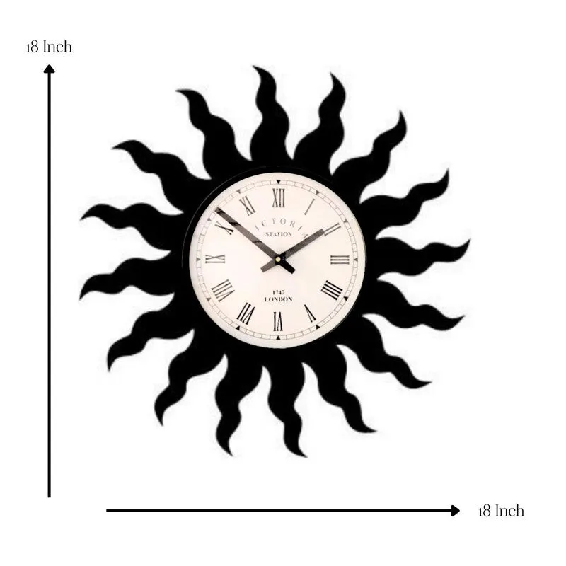 Sun Steel Analog Wall Clock - Black media 7