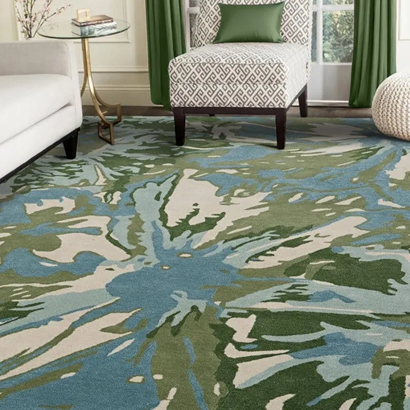 Taranis Hand Tufted Floral Wool & Nylon Carpet - Teal - 8