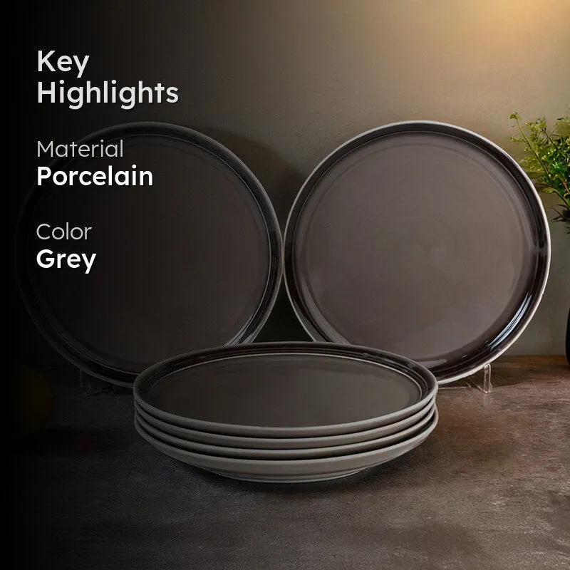 Caspian Porcelain Quarter Plate (Grey) - Set Of Six media 2