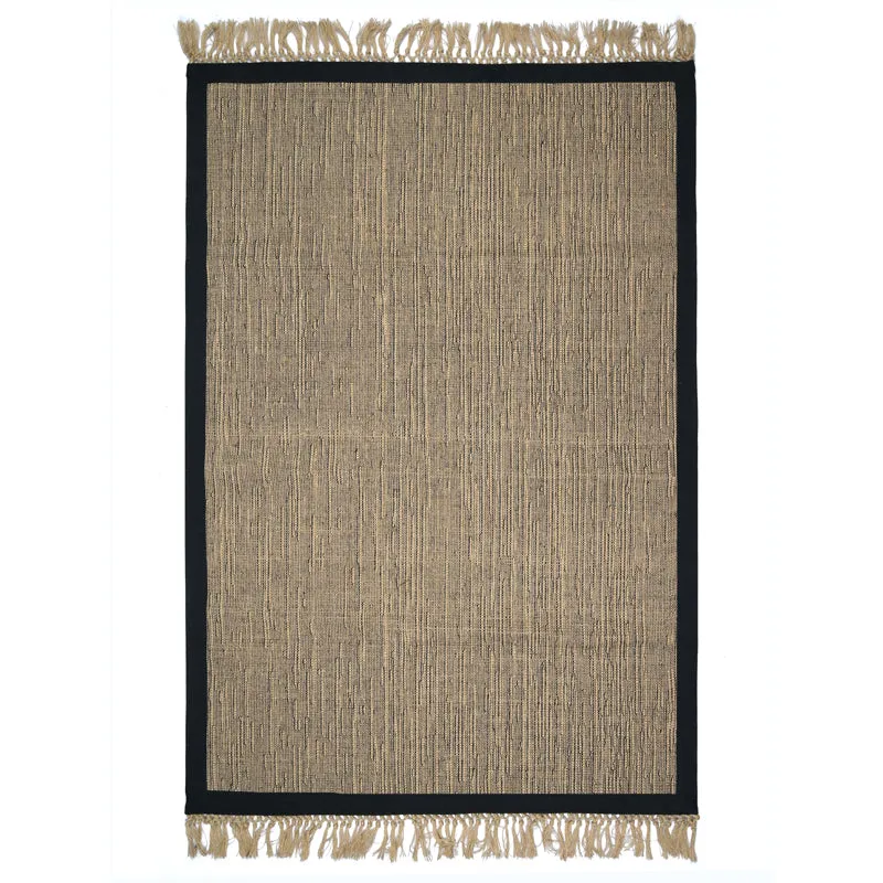 Saral Home Jutify Anti-Slip Jute Cotton Area Rug with Fringe media 1