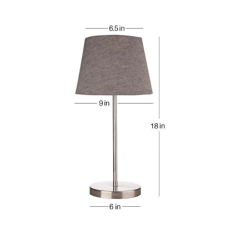 Classy With Twist Metal Chrome Fabric Table Lamp - Grey,Silver media 5