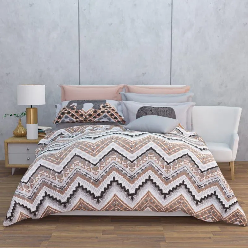 Jasera Ethnic Cotton Bedsheet (Grey) - 180 TC media 4