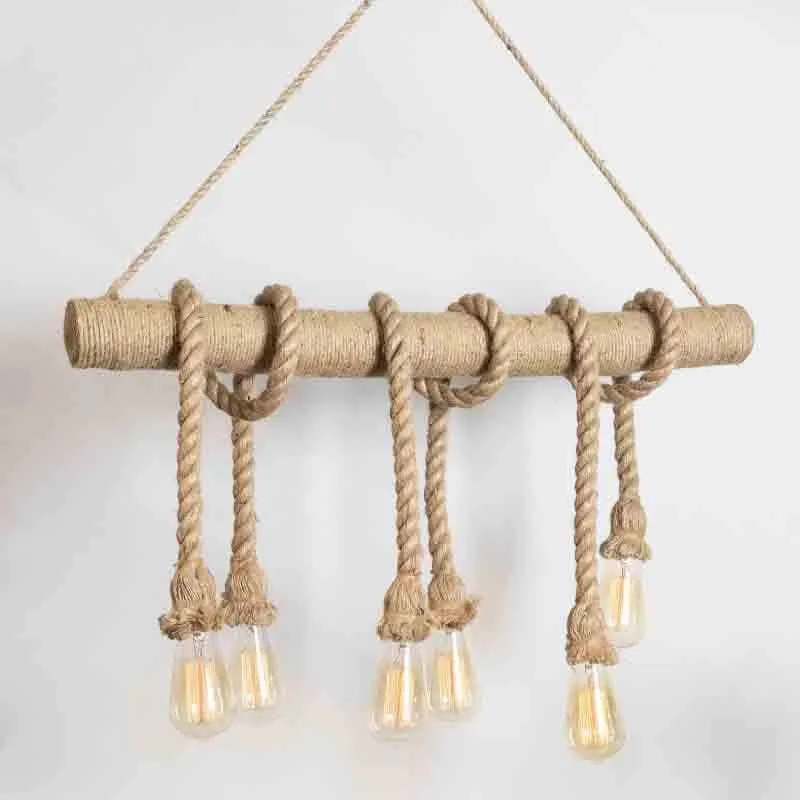 Amber Rope Jute Ceiling Lamp - Brown media 4