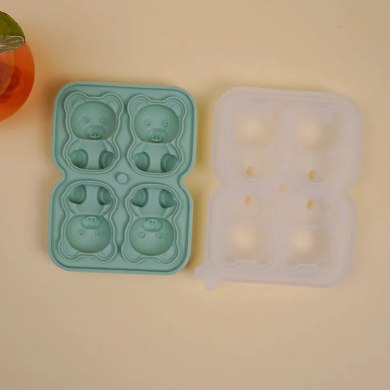 Teddy Silicone 4-Cube Ice Mould - Green media 4