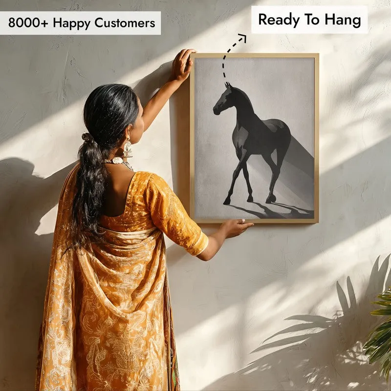 Silent Strength Wall Painting With Brown Frame media 7