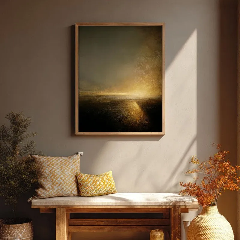 Glow Beyond the Dark Archival Paper Wall Painting With Brown Frame media 1