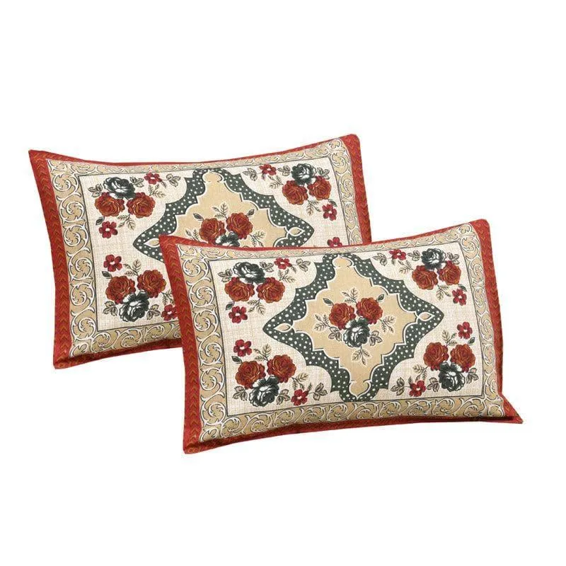 Simayaa Printed Cotton Bedsheet (Red) - 160 TC media 3