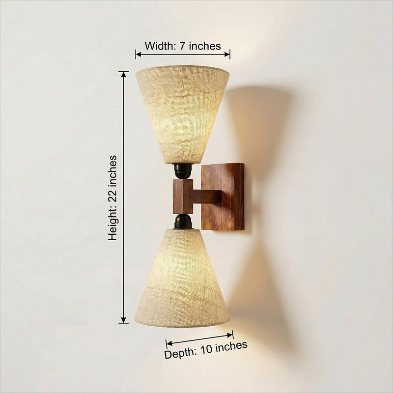 TwinBeam Wooden Wall Lamp - Brown media 9