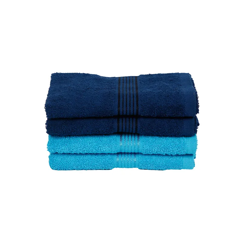 Eva Quick Dry Hand Towel (Navy Blue & Blue) - Set Of Four media 4