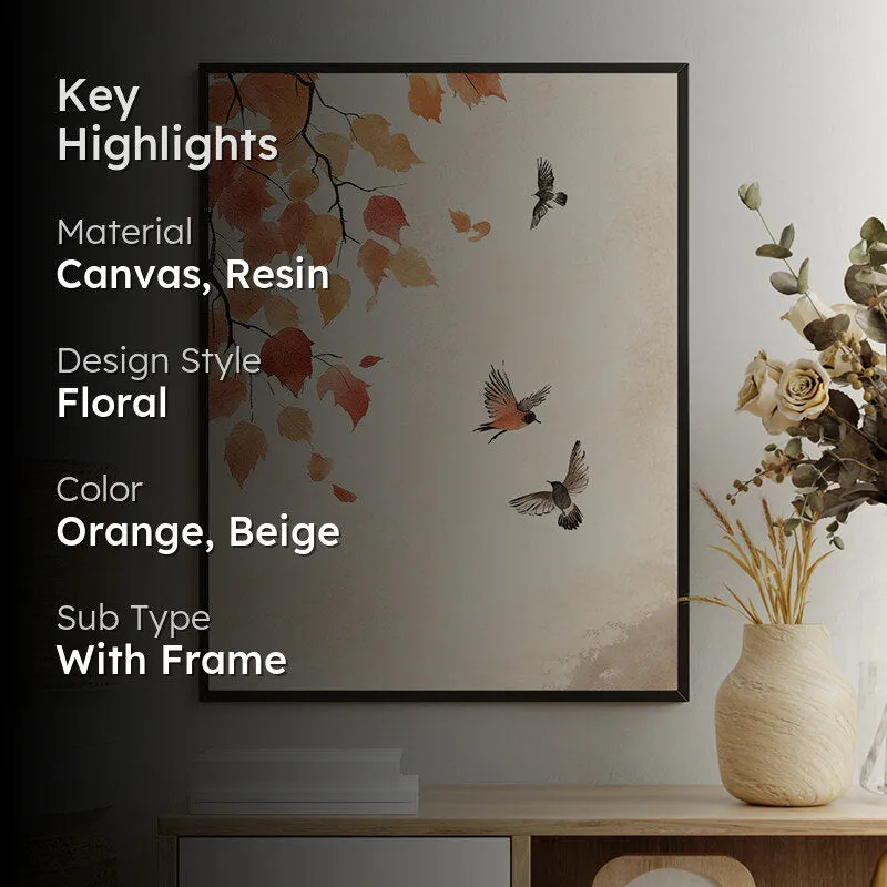 Autumn Birds Wall Art With Resin Frame media 2