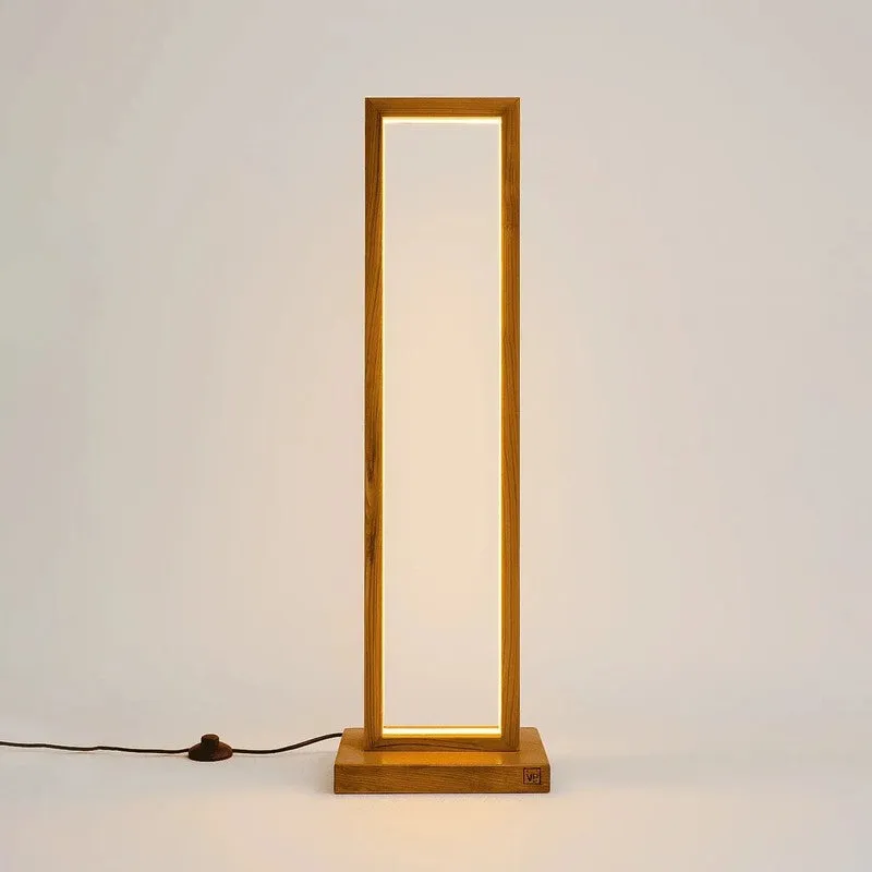 Rectangular Teak Wood LED Wooden Floor Lamp media 5
