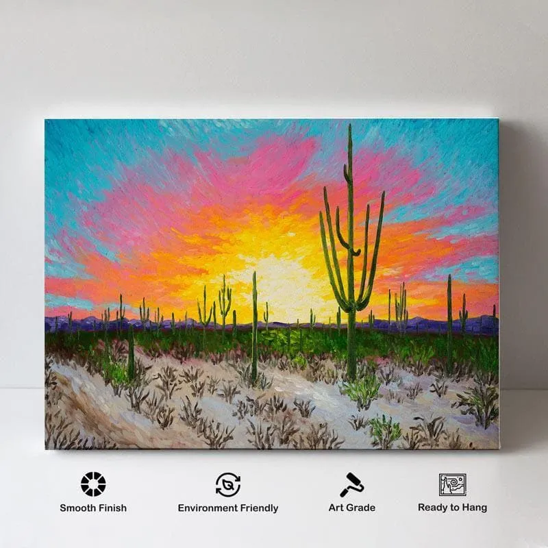 Arizona Desert Canvas Wall Painting - Gallery Wrap media 4