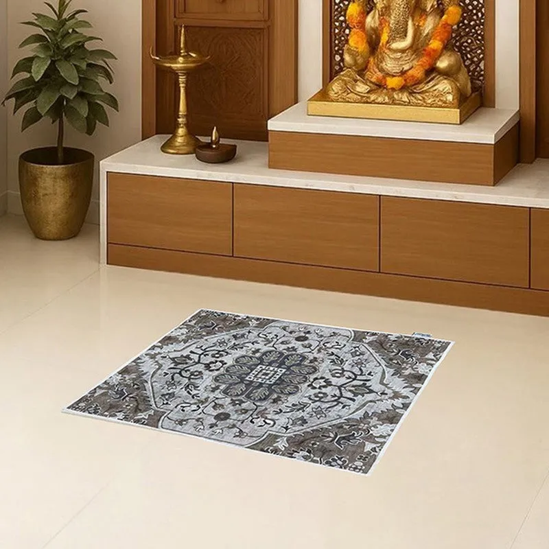 Barakah Ethnic Prayer Mat (Grey) - 550 GSM media 4