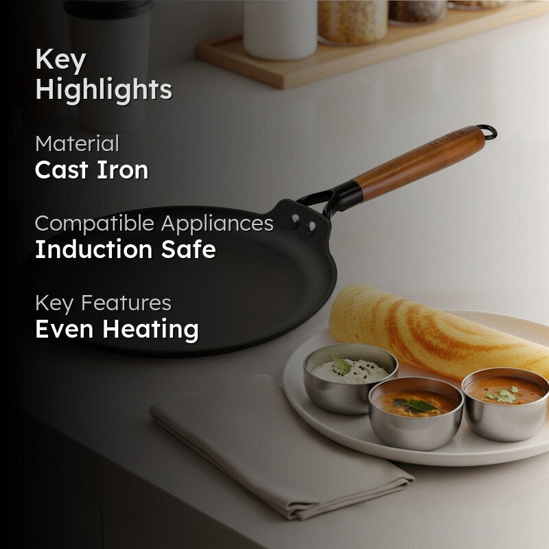 Embassy Grilledge Matte Finish Cast Iron Dosa Tawa media 2