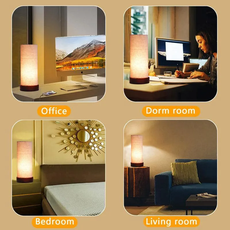 Mirza Tower Wooden Table Lamp - Grey,Brown media 5
