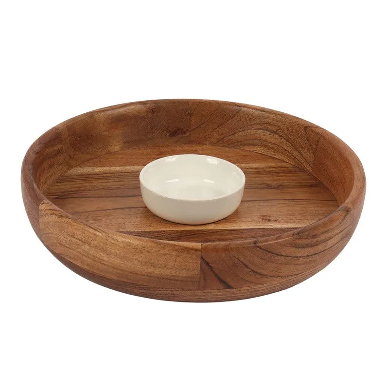 Grain Glow Sushi (Wood,Ceramic) Platter - Two Piece Set media 8