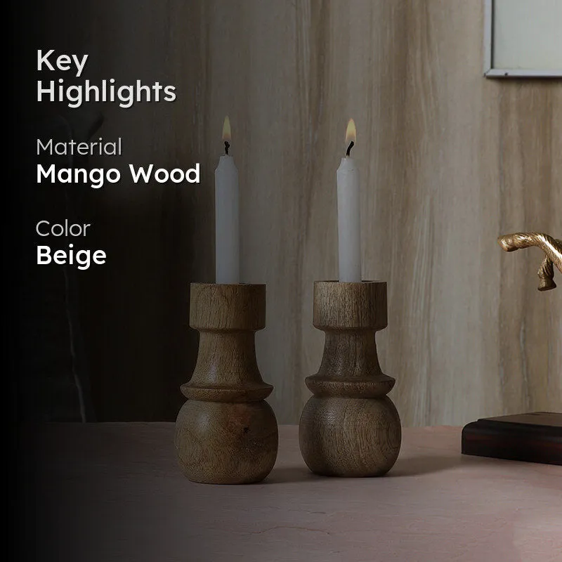 Flamo Mango Wood Candle - Set Of Two media 2