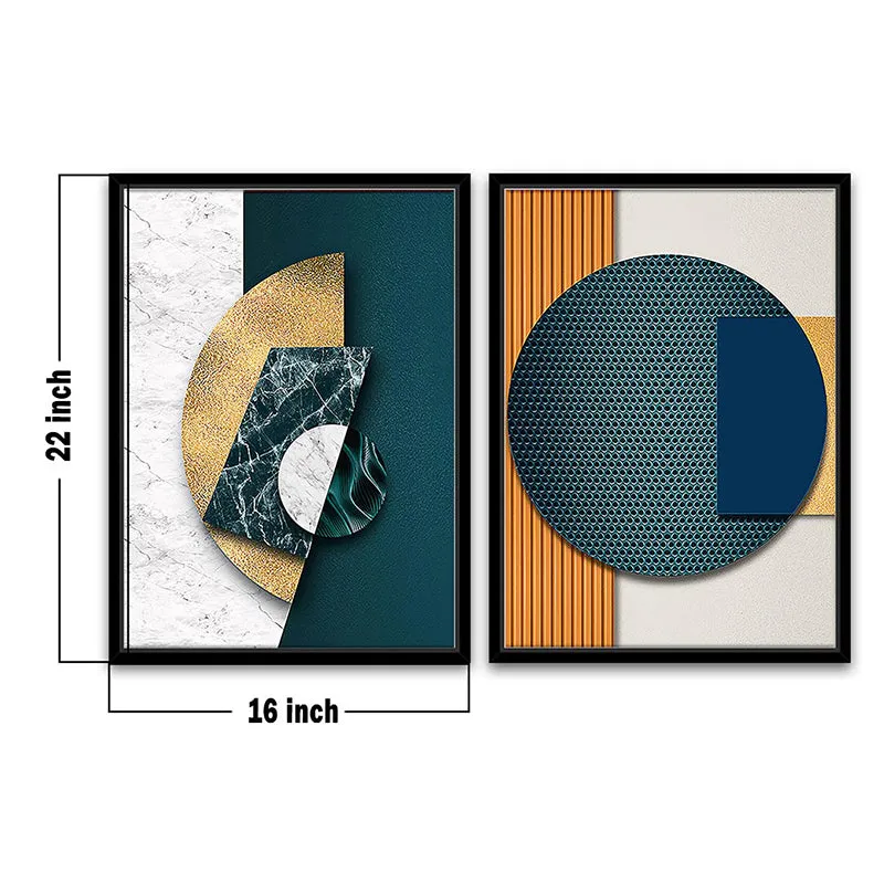 Geometry Of Green Wall Art - Set Of Two media 4