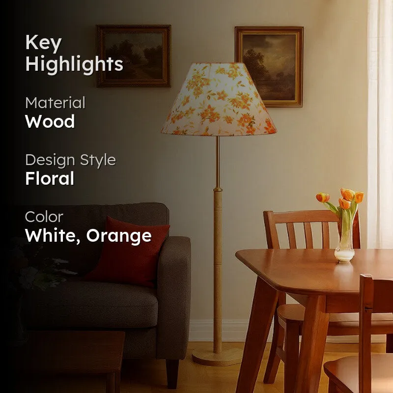 Retro Beam Wooden Floor Lamp - Orange media 2