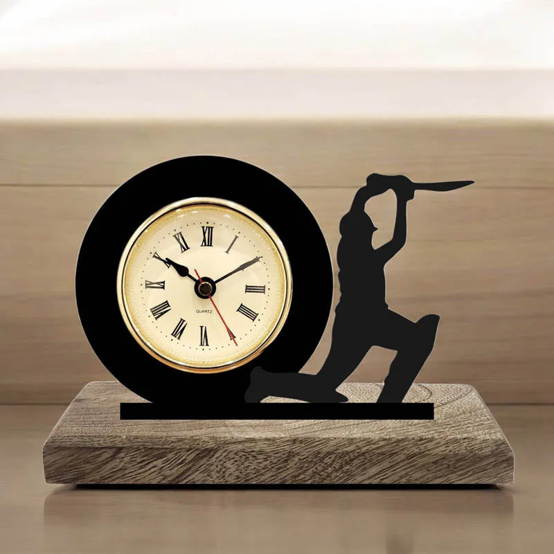 Wicket Watch Iron & Mango Wood Table Clock media 1