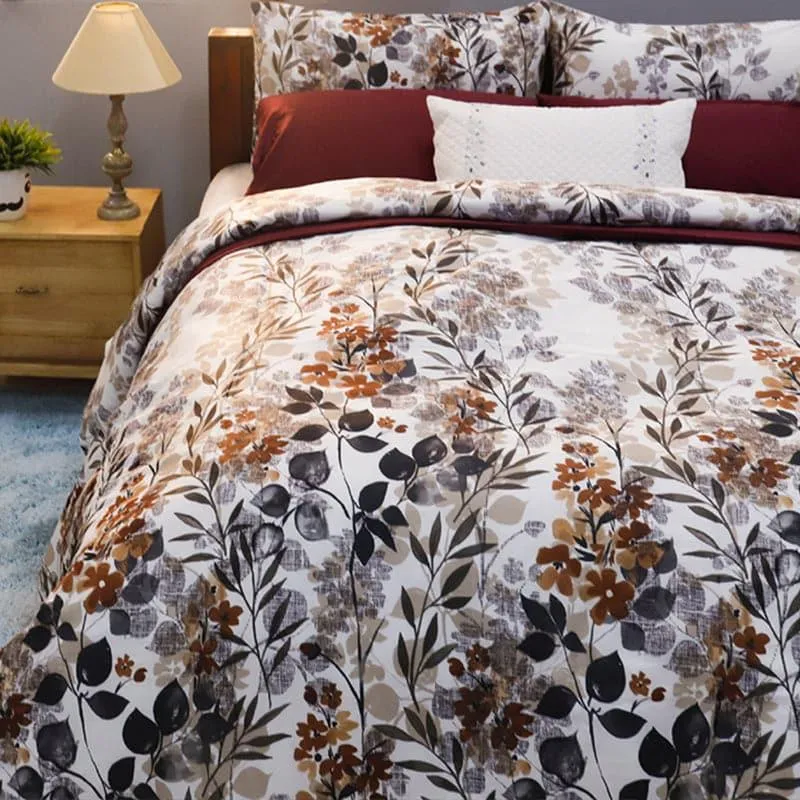 Garden Glowa Cotton Bedsheet (Brown) - 254 TC media 5
