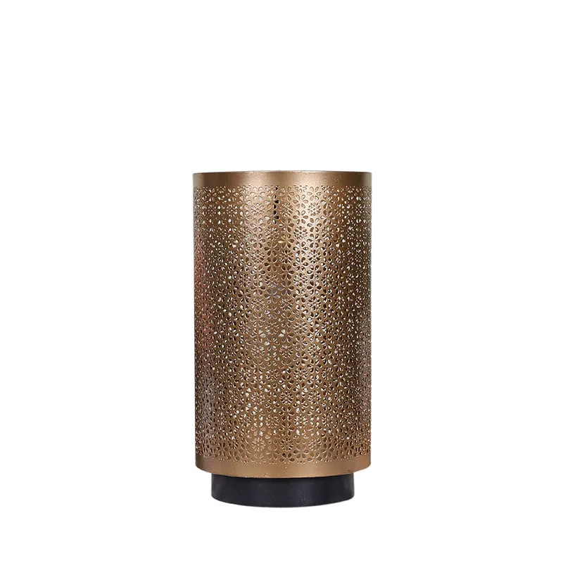 Navya Metal Table Lamp With Black Base - Gold media 3