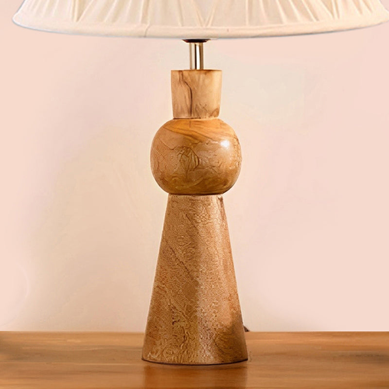 Angler Loft Wooden Table Lamp - Ivory,Brown media 3