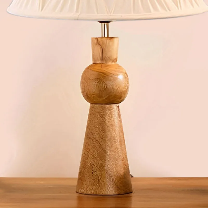 Angler Loft Wooden Table Lamp - Ivory,Brown media 3