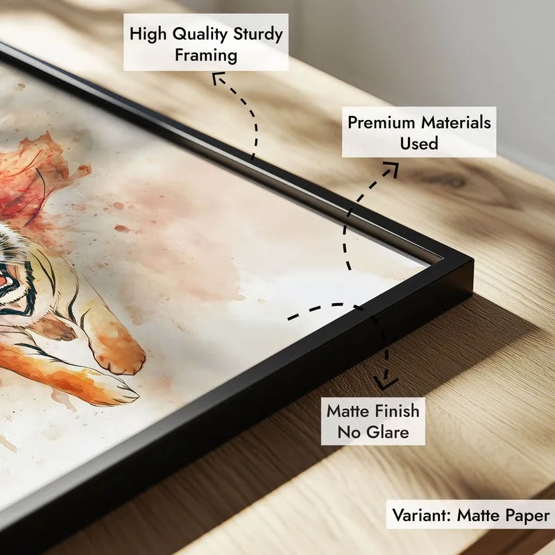 Shakthi Roar Spiritual Archival Paper Wall Painting With Frame - Black media 7