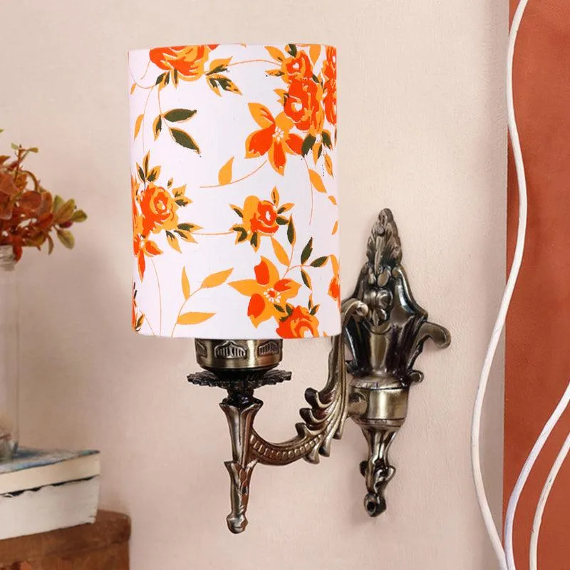 Vista Edrel Ibis Flora Cylindrical Fabric & Metal Wall Lamp media 3