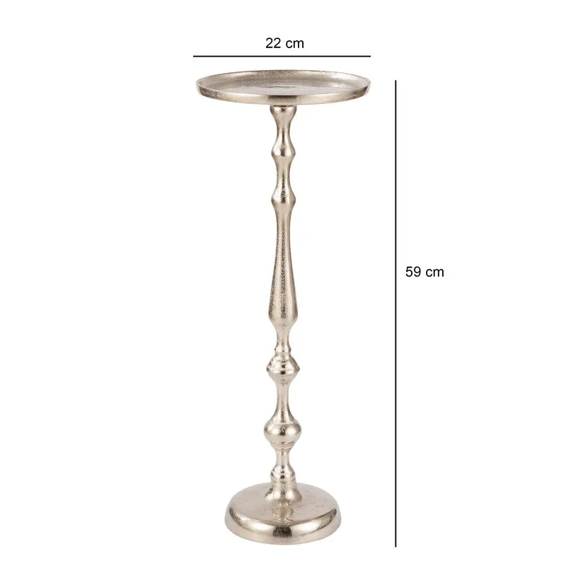Curved Frame Aluminum Side Table - Silver media 6