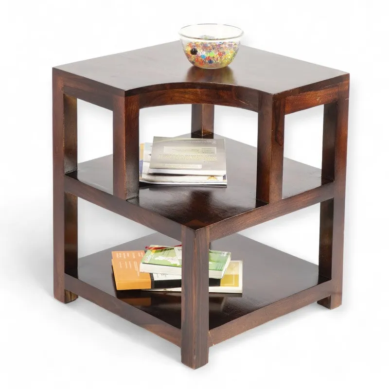 Xverix Sheesham Wooden Side & Bedside Table - Dark Brown media 5