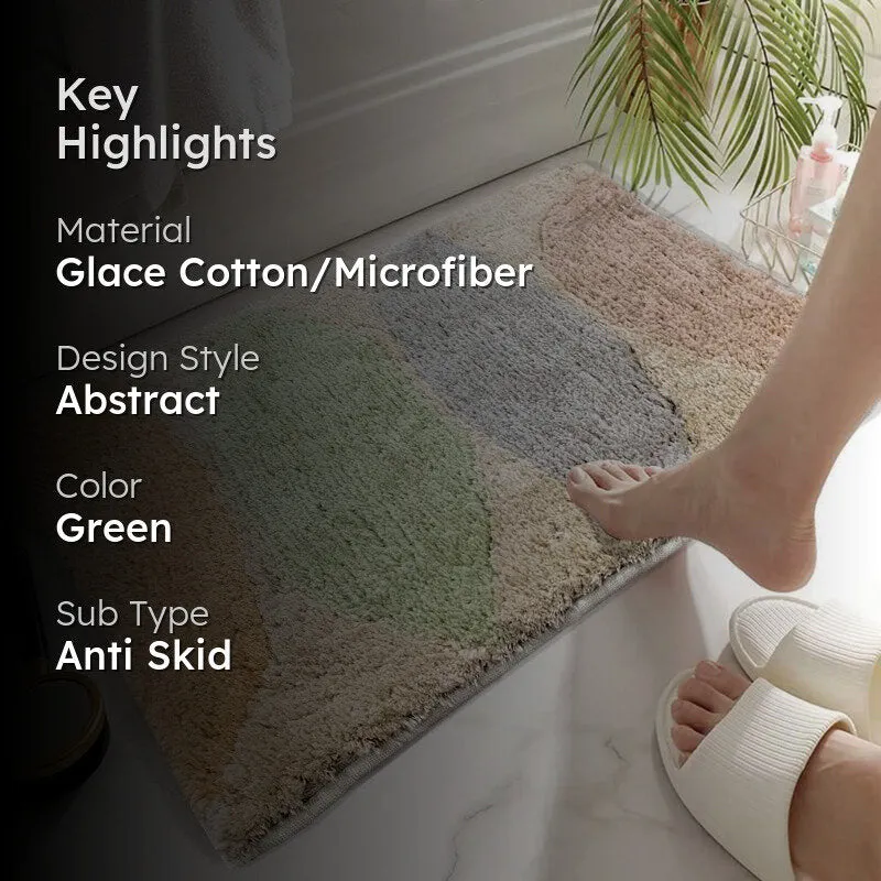 Pastel Fronds Microfiber Bath Mat media 2