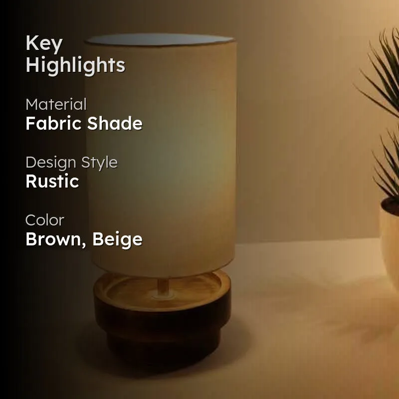 Moose Fabric Table Lamp - Brown,Beige media 2