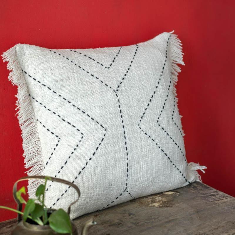 Dotted Line Embroidered Cushion Cover media 4
