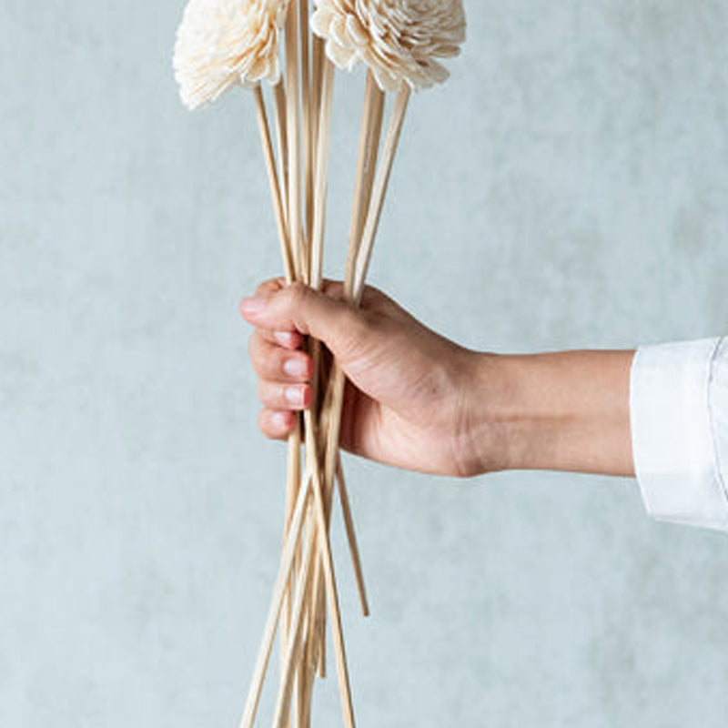 Estar Sola Wood Rose Flower Stick (White) - Set Of Ten media 6