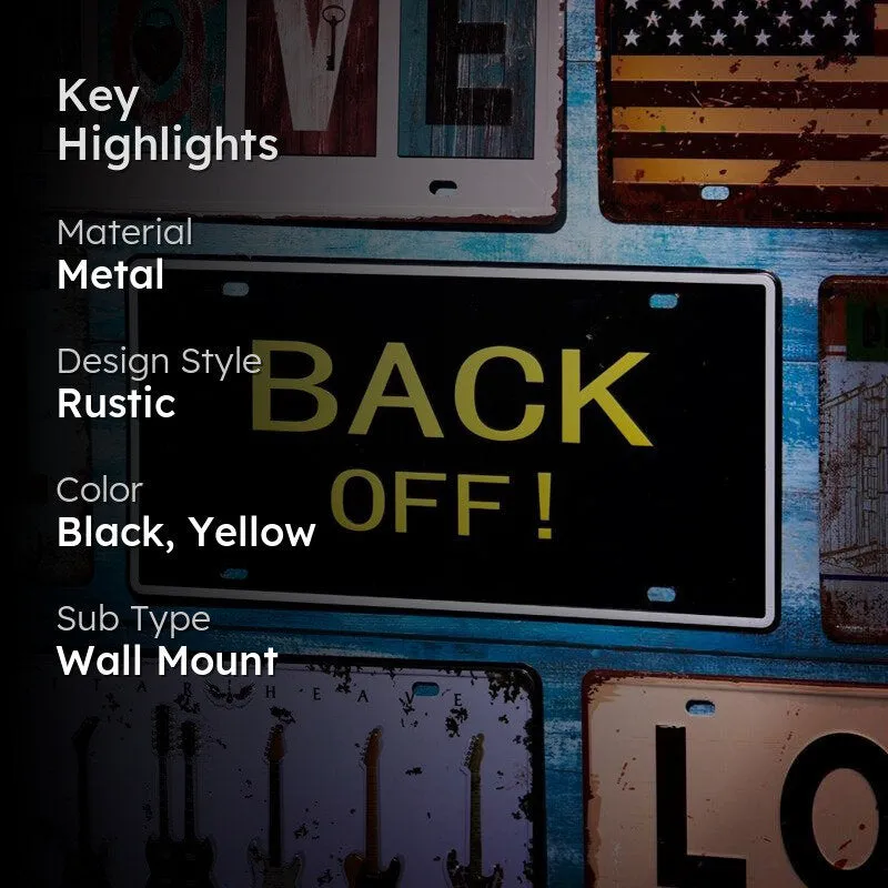 Back Off! Sign Plate Metal Wall Accent media 2