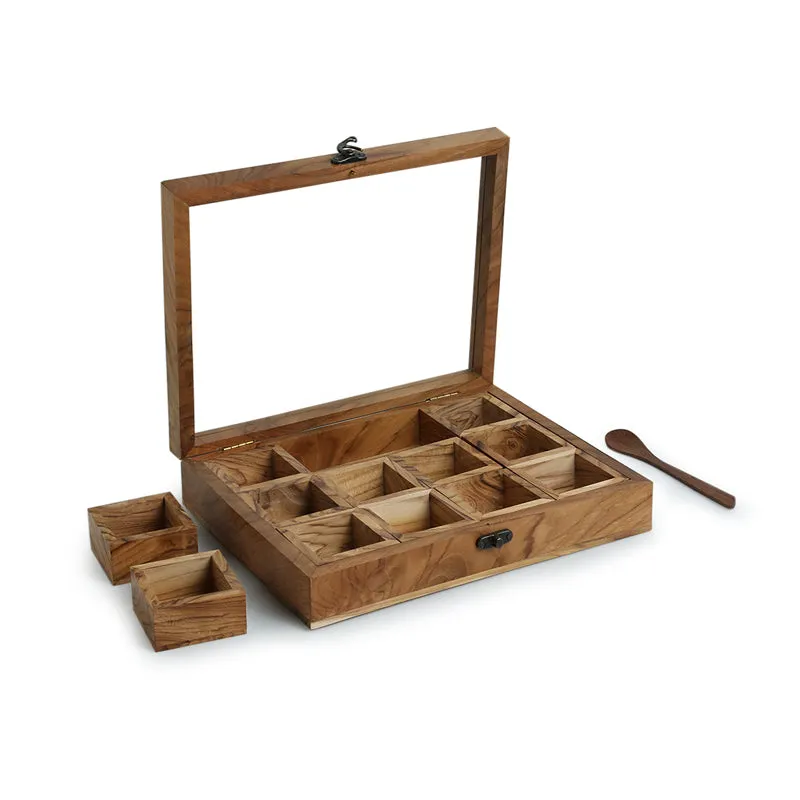 Rasa Food Safe Teak Wood Masala Box - 50 ML media 4
